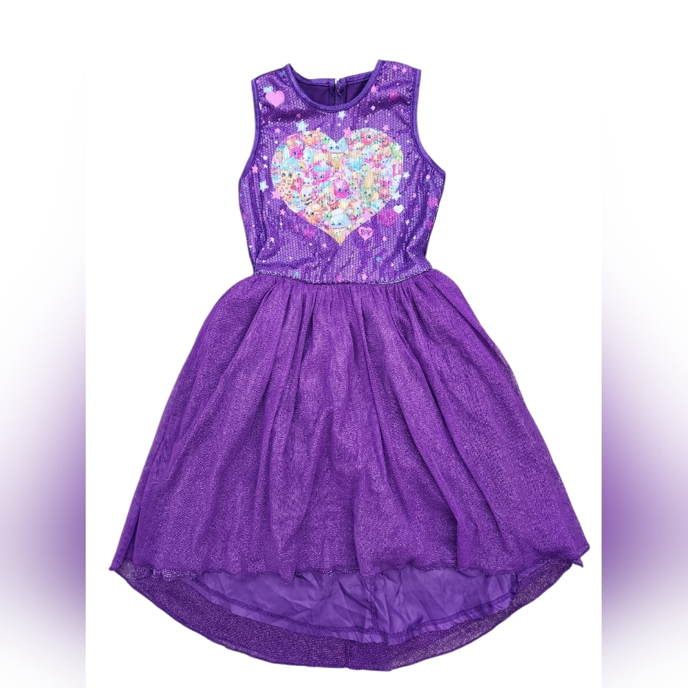 SHOPKINS purple sparkly/sequins dress, girls size M(7-8)